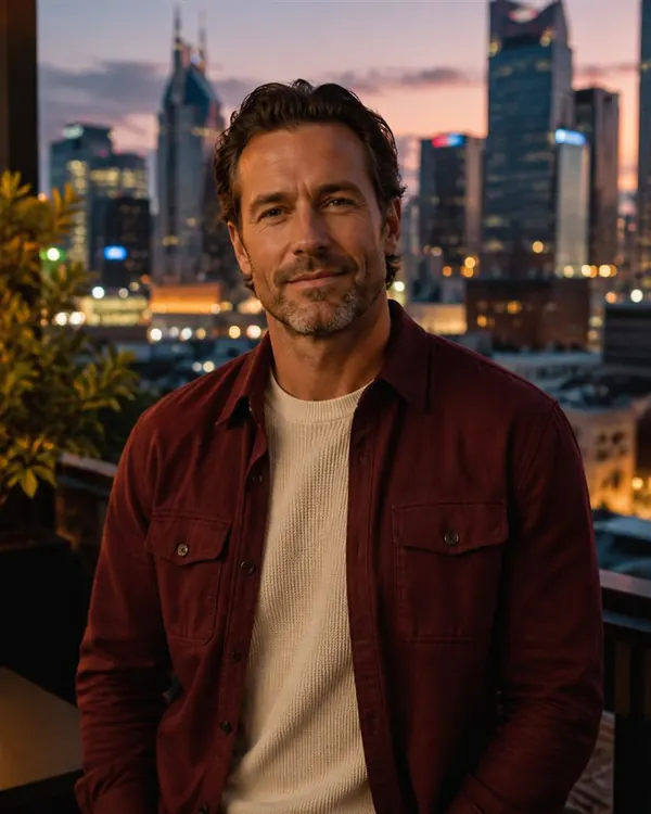 Illustrative profile portrait for David, 44, in Downtown Nashville